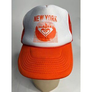 Roxy New York Trucker Cap  OS Adjustable Orange, White   Polyester